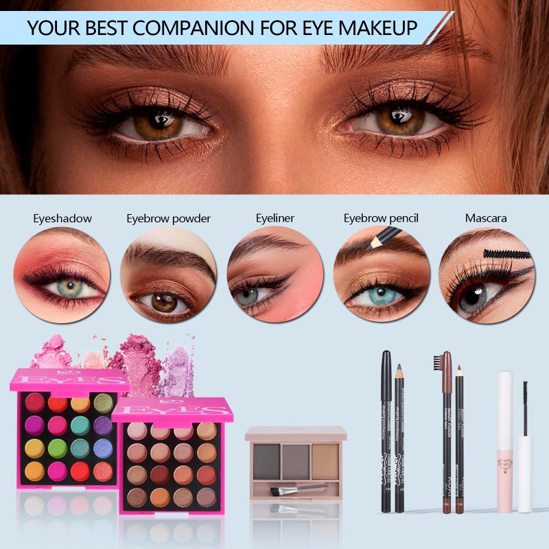 Moobirlet Makeup Kits For Girls Teens, Makeup Gift Set For Women with Eyeshadow Palettes, Brushes, Lip Gloss, Travel Make up Starter Kit For Beginners (C01612) - Image 3